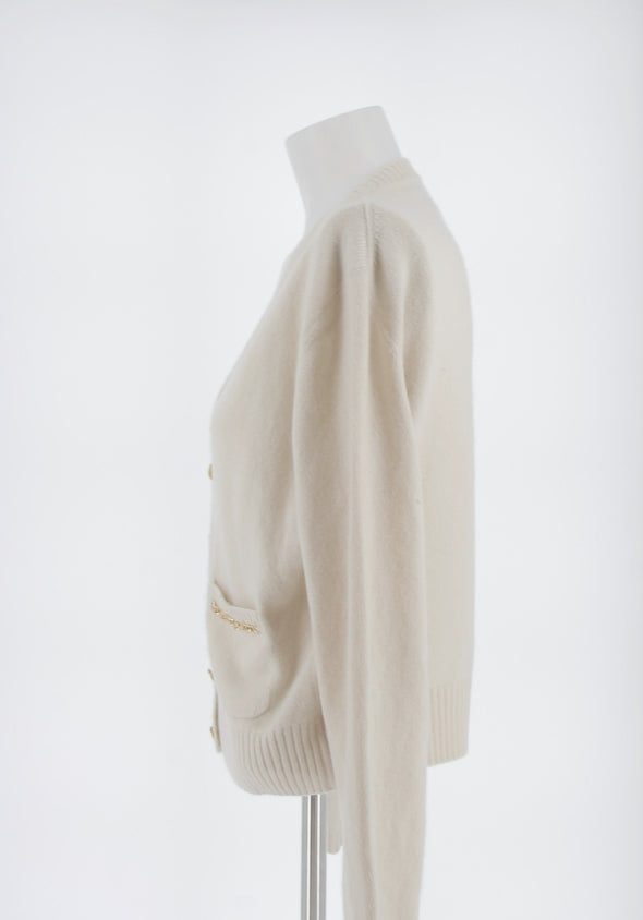 Cardigan blanc en cachemire