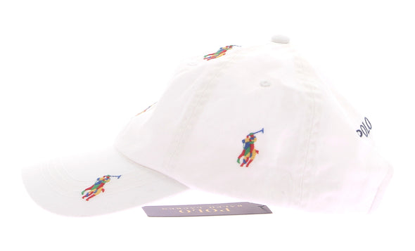 Casquette blanche avec logo multicolore