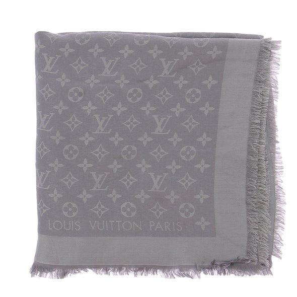 Foulard gris monogrammé