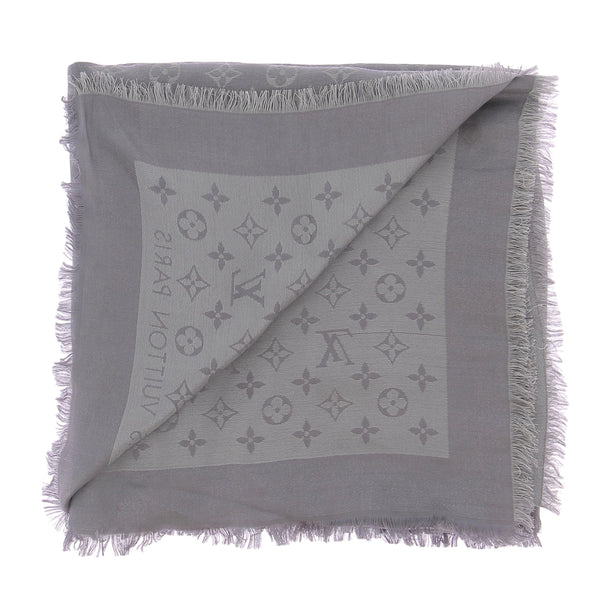 Foulard gris monogrammé