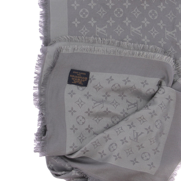 Foulard gris monogrammé