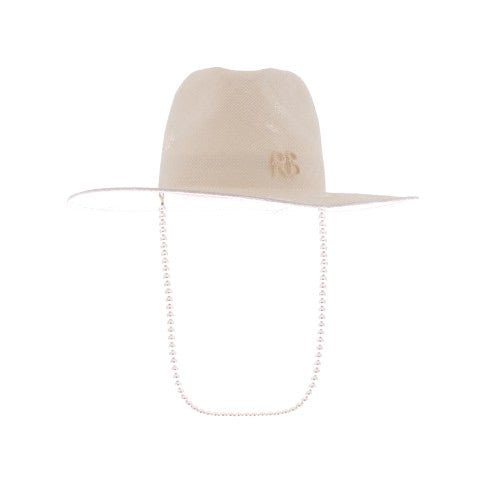 Chapeau en paille blanc