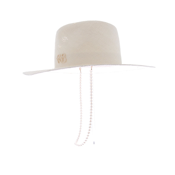 Chapeau en paille blanc