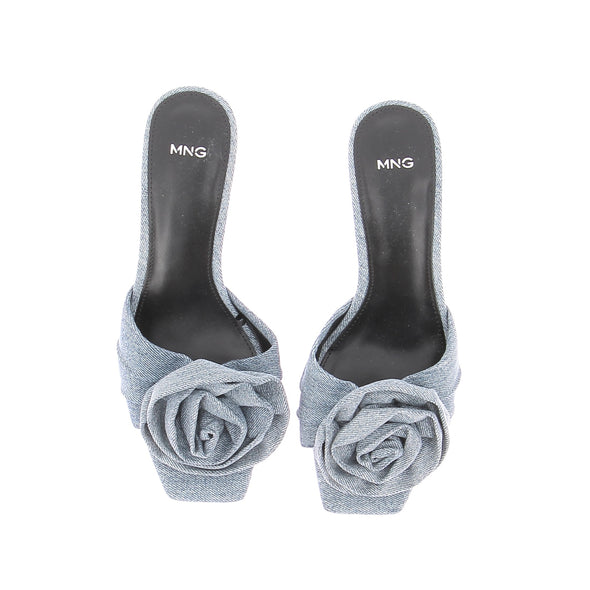 Mules à talons en denim