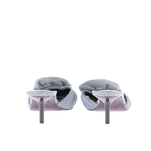 Mules à talons en denim