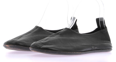 Chaussures plates en cuir noires