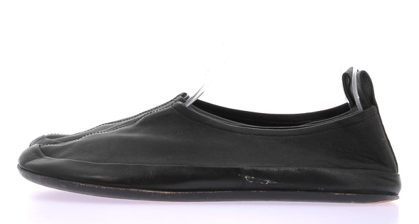 Chaussures plates en cuir noires