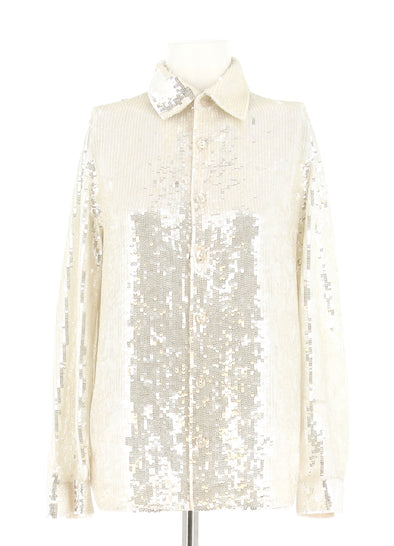 Chemise en sequins blanche