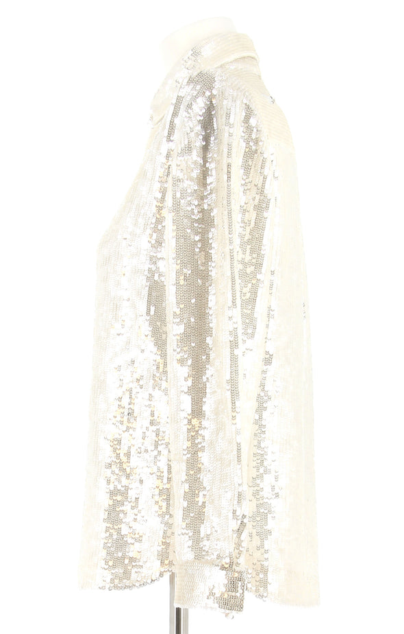 Chemise en sequins blanche