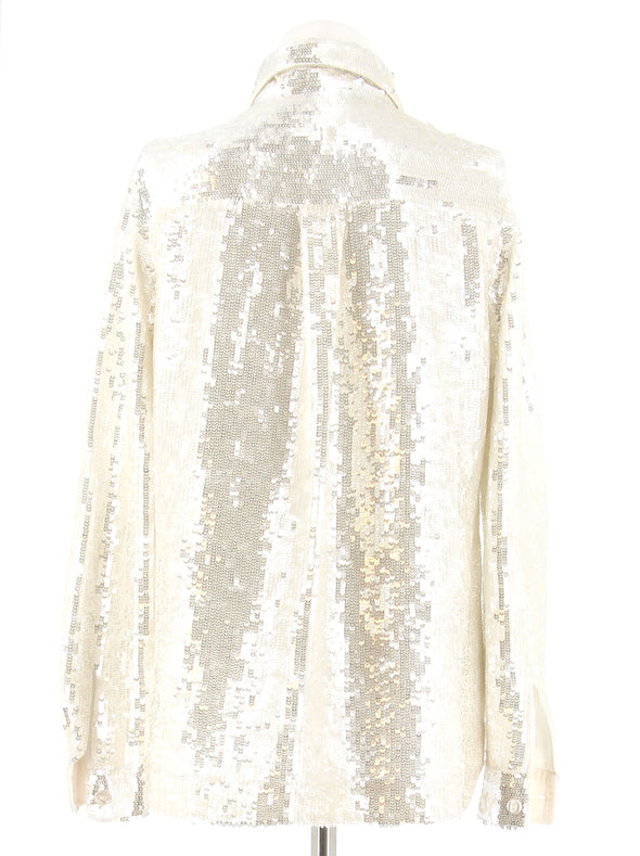 Chemise en sequins blanche