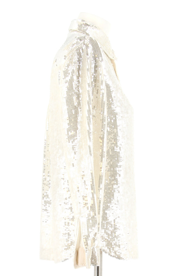 Chemise en sequins blanche