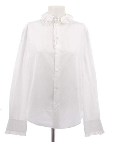 Blouse blanche à dentelle