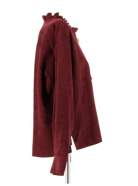 Blouse en cuir bordeaux