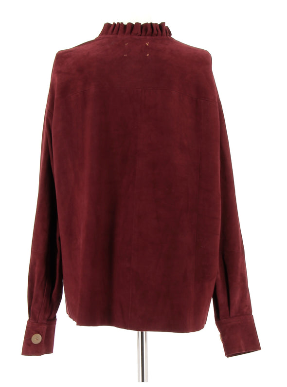 Blouse en cuir bordeaux