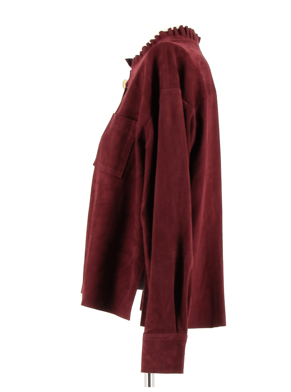 Blouse en cuir bordeaux