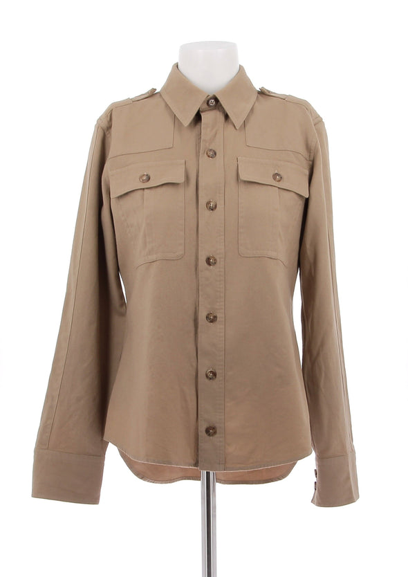 Chemise camel en laine