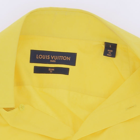 Chemise jaune imprimé monogramme