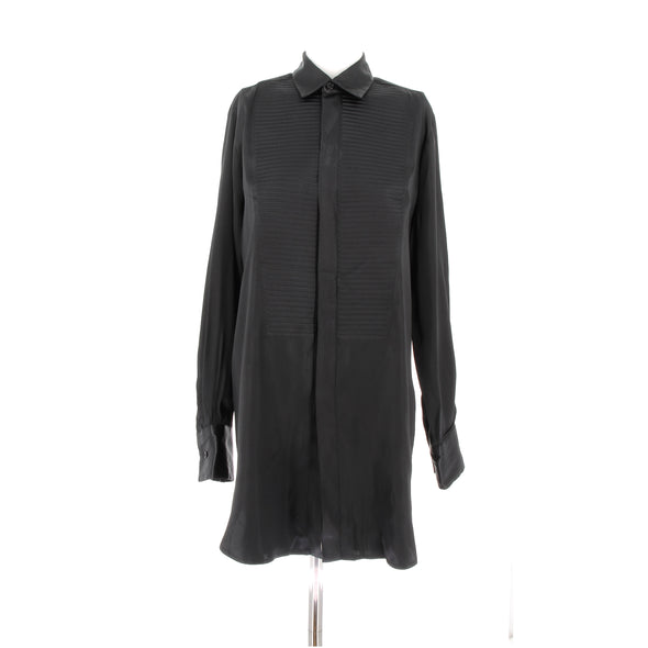 Chemise noire en soie