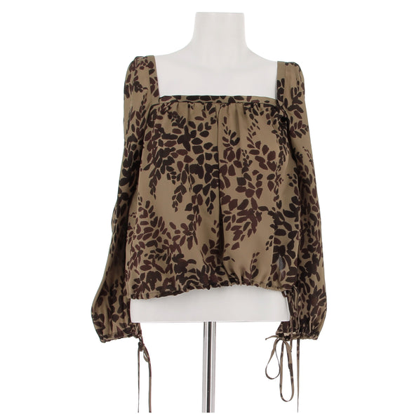 Blouse en soie marron