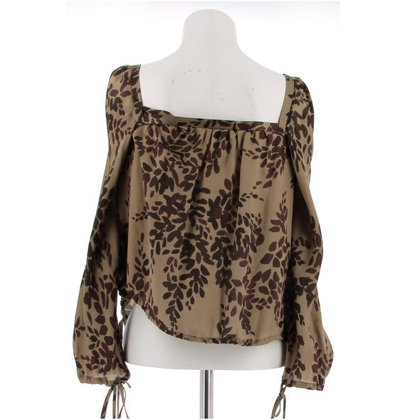 Blouse en soie marron