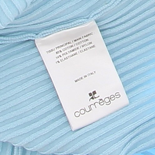Pull col roulé bleu