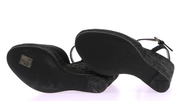 Sandales compensées noires