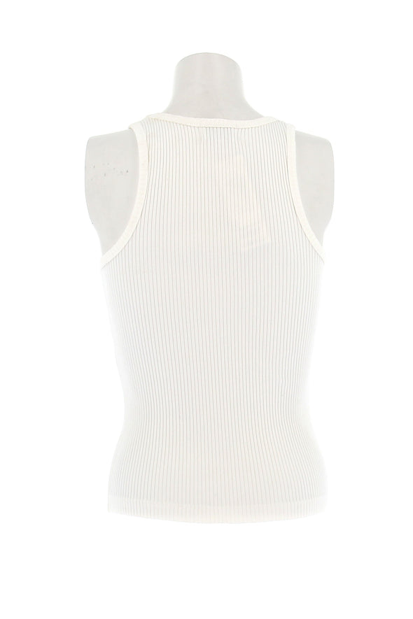 Débardeur côtelé blanc