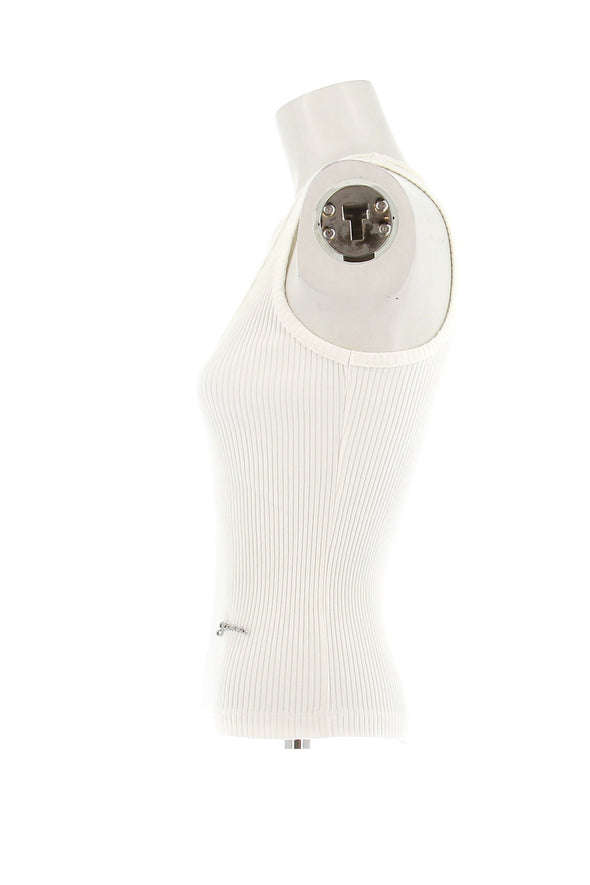 Débardeur côtelé blanc