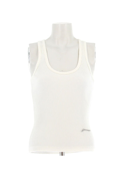 Débardeur côtelé blanc