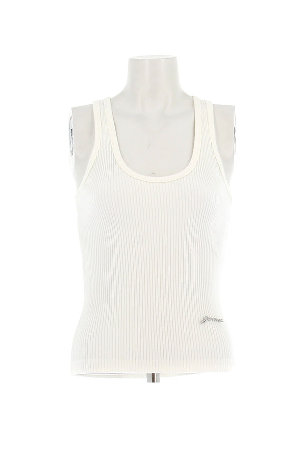 Débardeur côtelé blanc