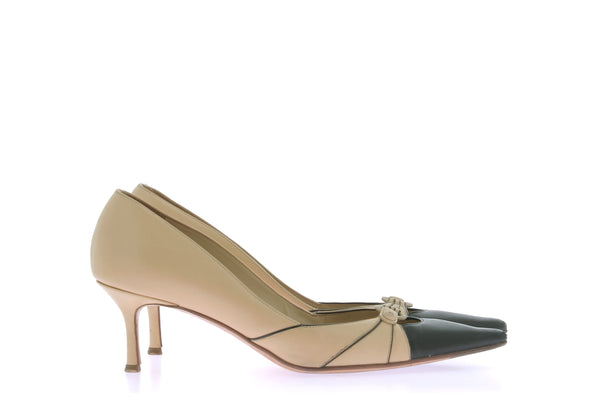 Escarpins en cuir beige