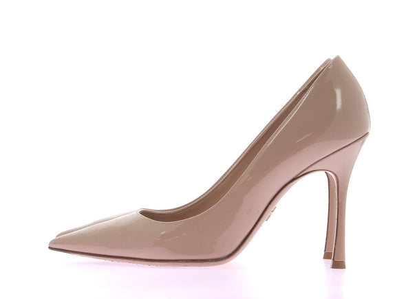 Escarpins en cuir verni beige