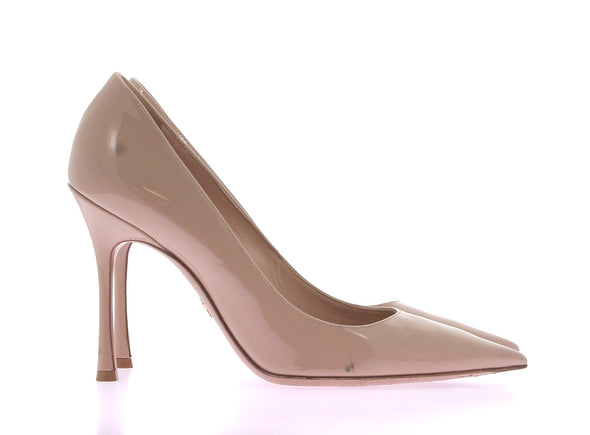 Escarpins en cuir verni beige