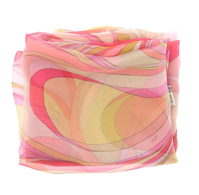 Foulard léger rose et jaune