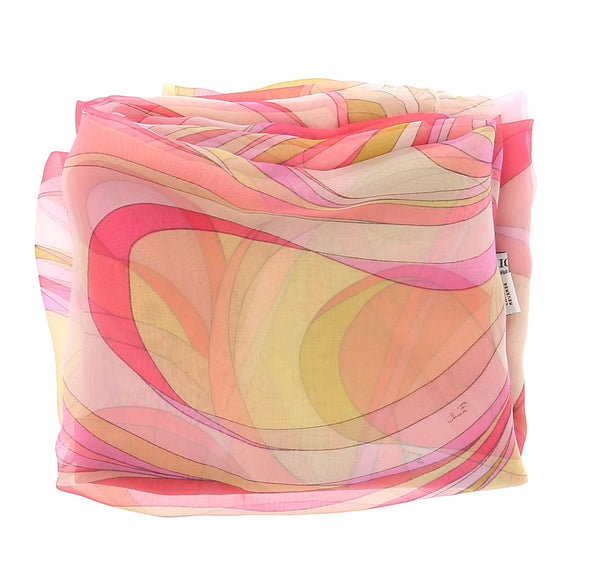 Foulard léger rose et jaune
