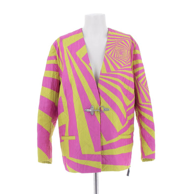 Veste fuschia et jaune