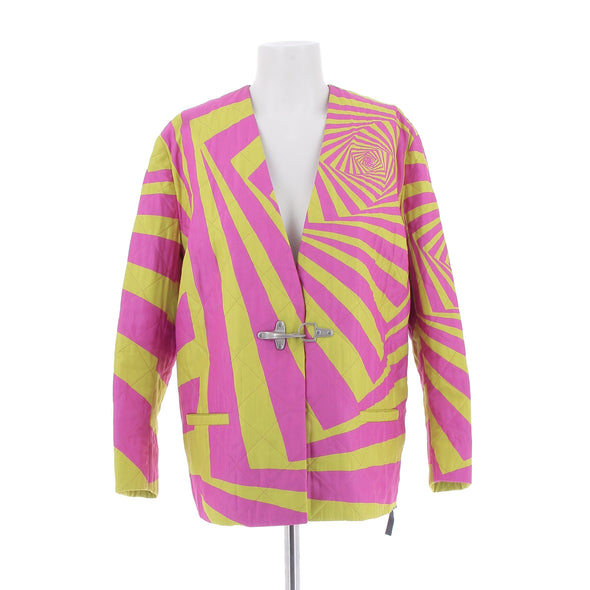 Veste fuschia et jaune