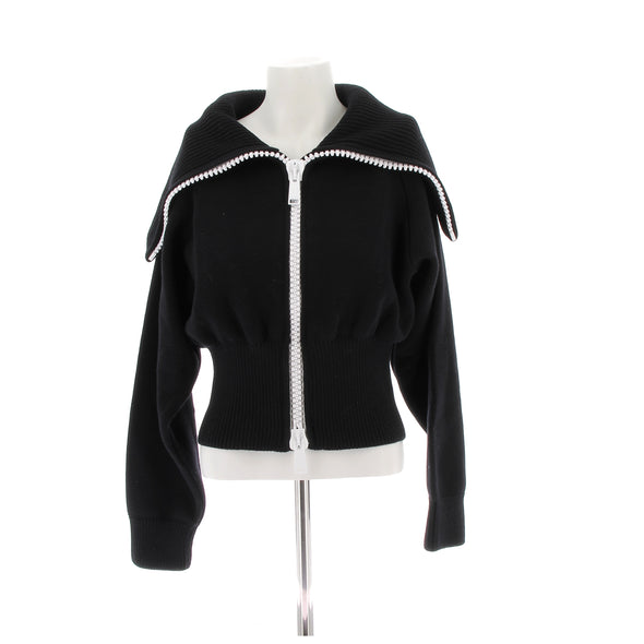 Veste noire zippée en maille