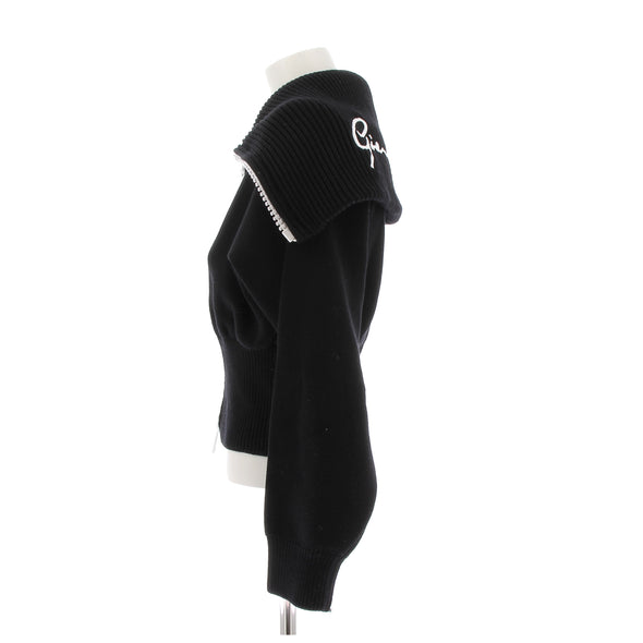 Veste noire zippée en maille