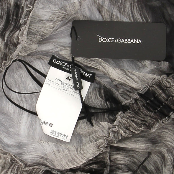 Top transparent à volants avec imprimés