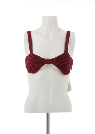 Brassière en crochet bordeaux "Valentina"