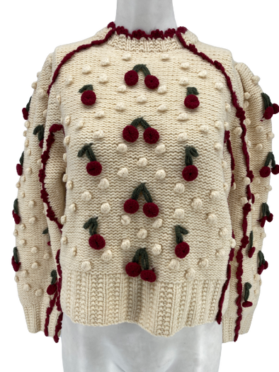 Pull en laine imprimé cerise