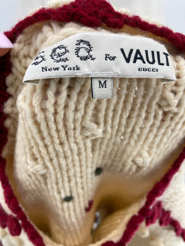 Pull en laine imprimé cerise