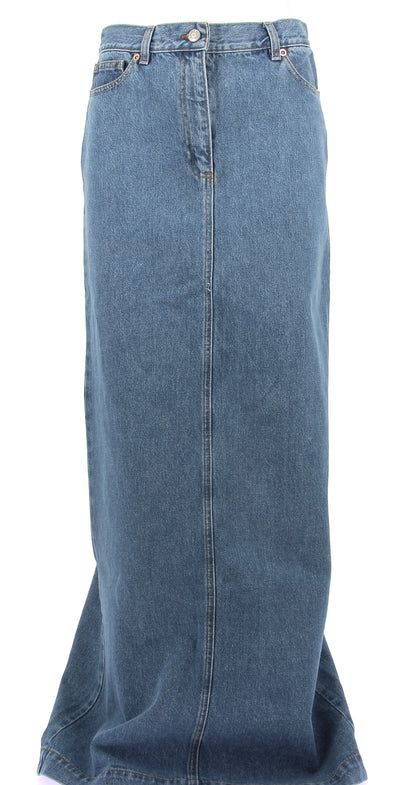 Longue jupe en jean bleu clair
