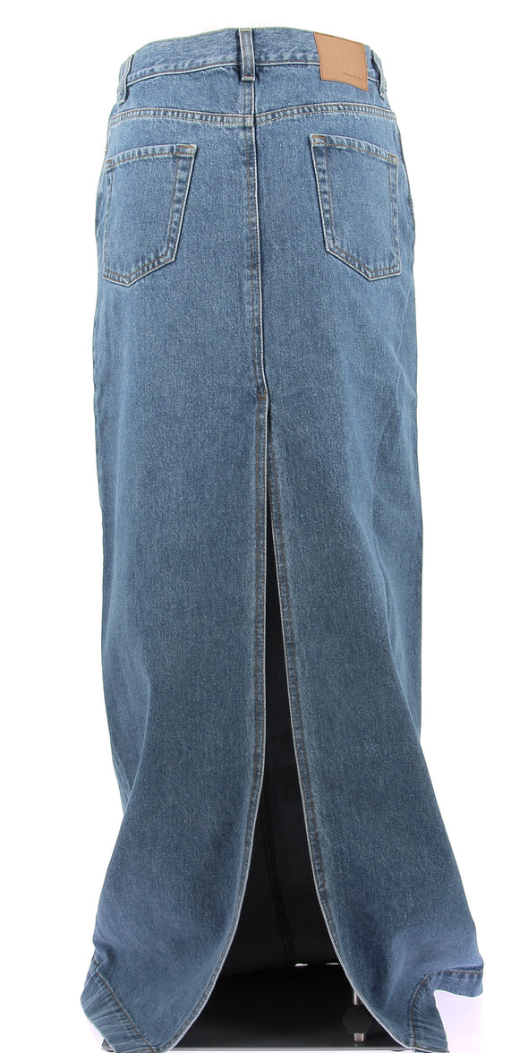 Longue jupe en jean bleu clair