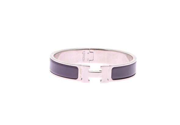 Bracelet "Clic H" violet et argenté