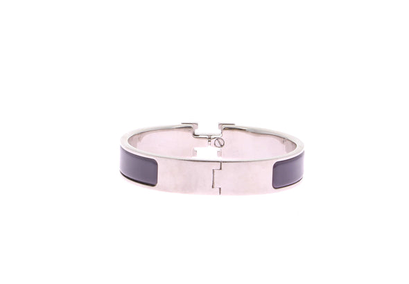 Bracelet "Clic H" violet et argenté