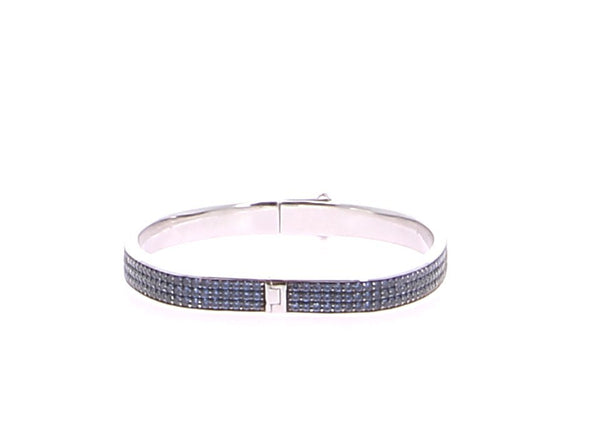 Jonc argenté avec strass bleus