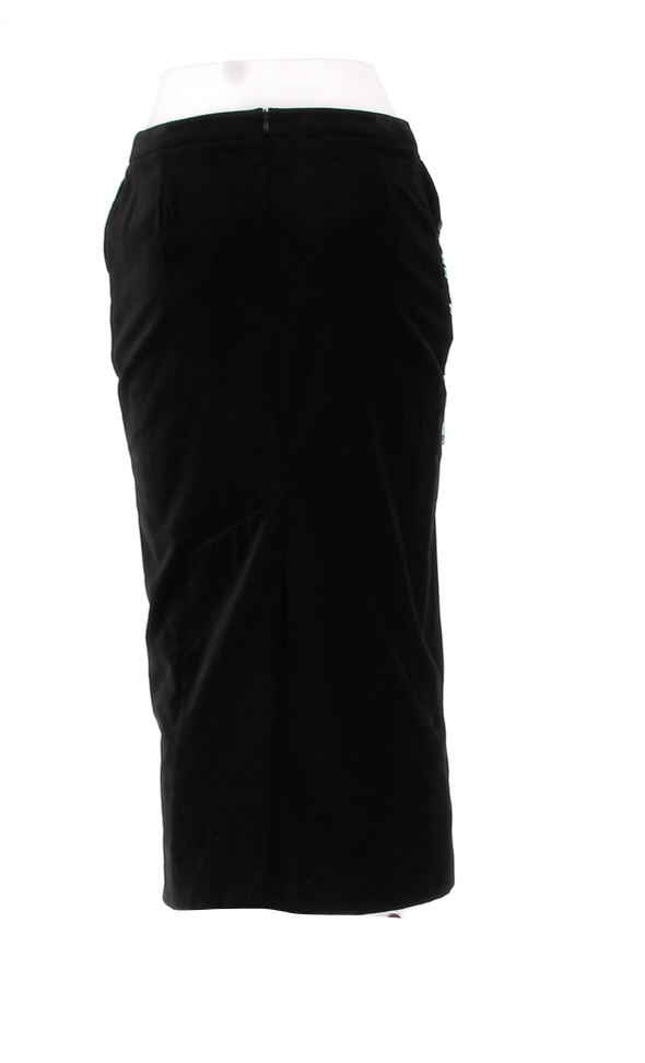 Jupe crayon noire à broderies