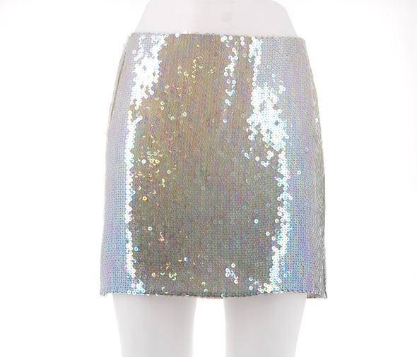 Jupe à sequins argentés